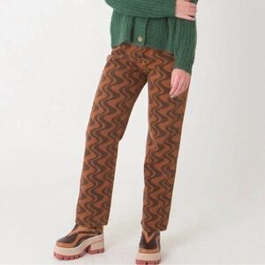 Mandinga Brown Re Wave Print Jeans